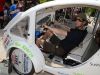 Christopher Sinclair checks out the view from behind the wheel of this solar and pedal powered trike.